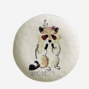 Pier 1 Imports Ironstone Fun Animal Print Raccoon Size 8.75" NWOT